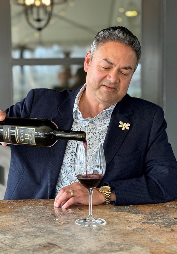 Man pouring wine at the Honig tasting Room 