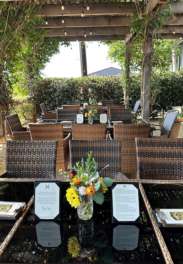 Group Garden Tasting Patio Area